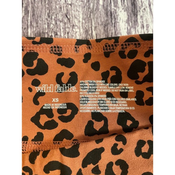 Wild Fable Womens Leopard Print High Rise Leggings Brown Size XS Compression - Picture 2 of 4
